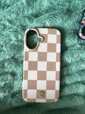 Checkerboard Pink & White Phone Case - Compatible Cell Phone Accessory iPhone 16